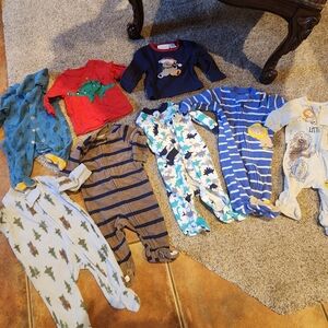 Blue and White Striped Kids One Piece